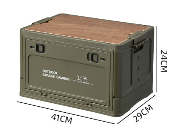 Organisateur de camping 30L avec couvercle en bois